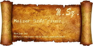 Meizer Szíriusz névjegykártya